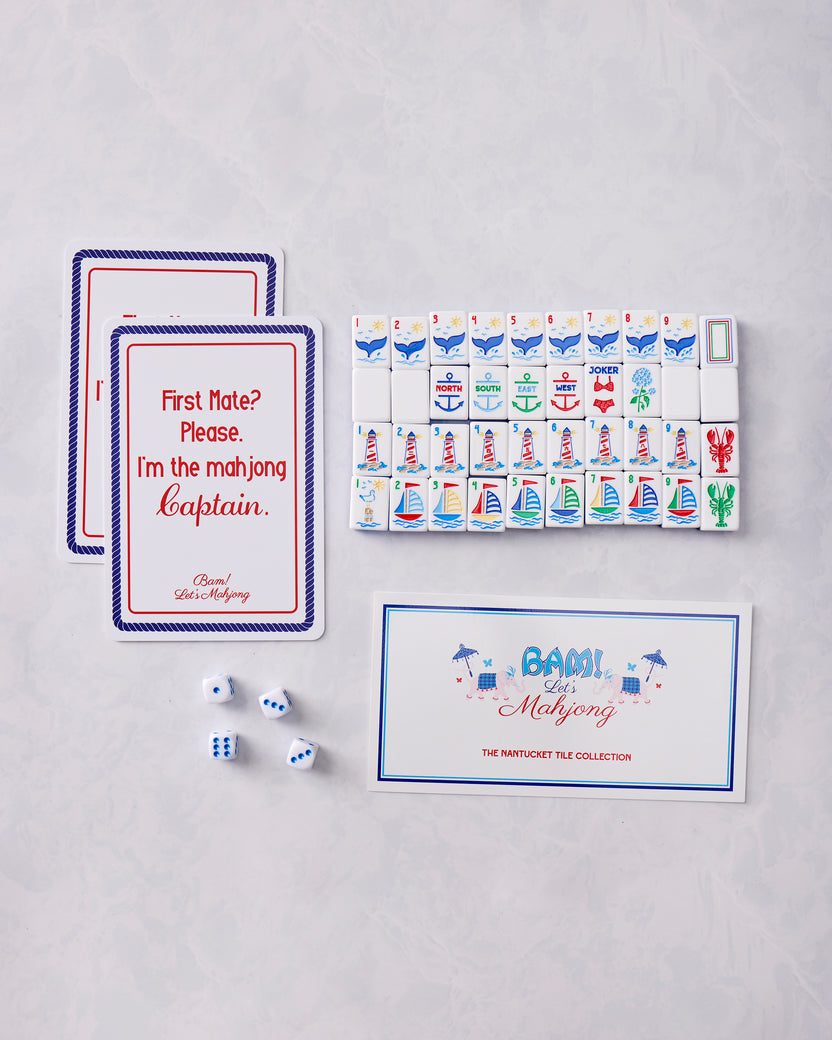 Nantucket - Mahjong Tile Set with Mat & Shufflers - Bam! Let's Mahjong®