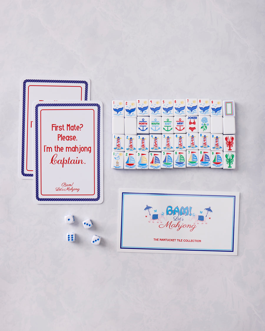 Nantucket - Mahjong Tile Set with Mat & Shufflers - Bam! Let's Mahjong®