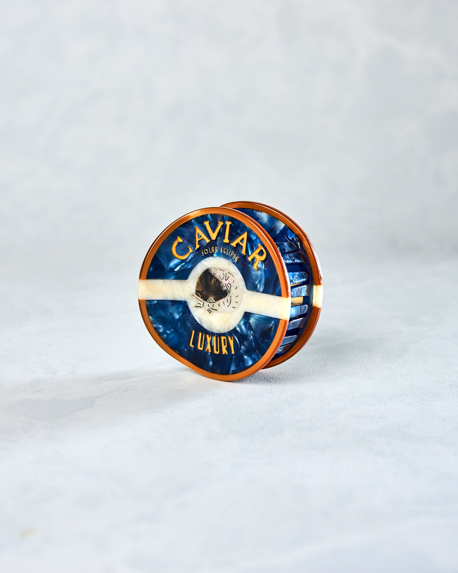 Blue - Hand Painted Caviar Claw Hair Clip - Solar Eclipse - Printfresh