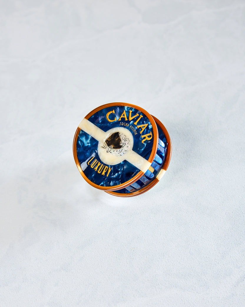 Blue - Hand Painted Caviar Claw Hair Clip - Solar Eclipse - Printfresh