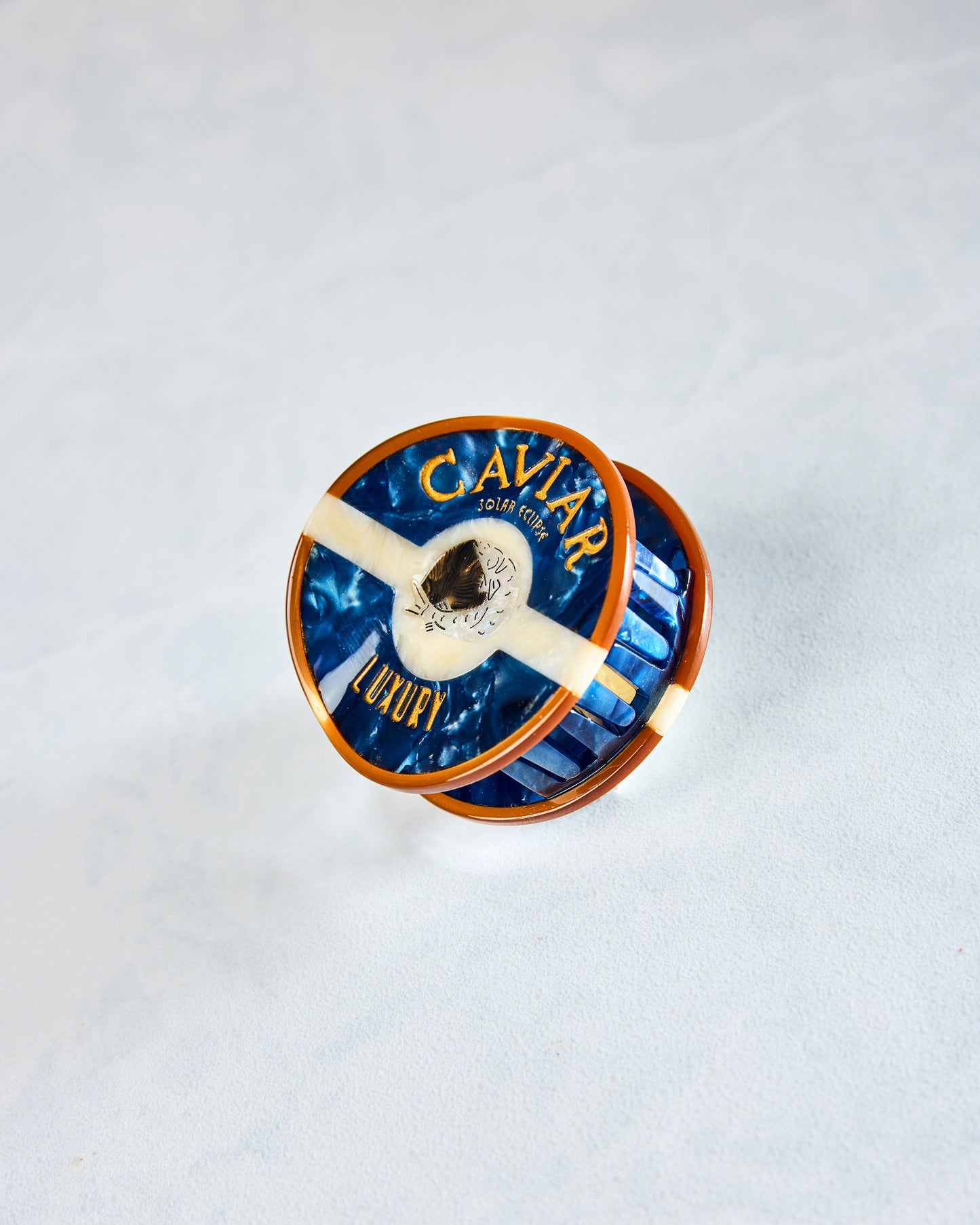 Blue - Hand Painted Caviar Claw Hair Clip - Solar Eclipse - Printfresh