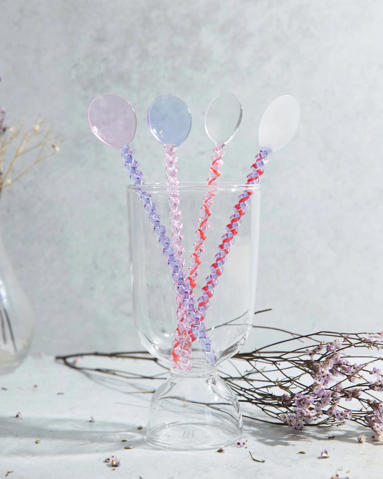 Pink/Lilac - Glass Stirring Spoon - Kessellate - Printfresh
