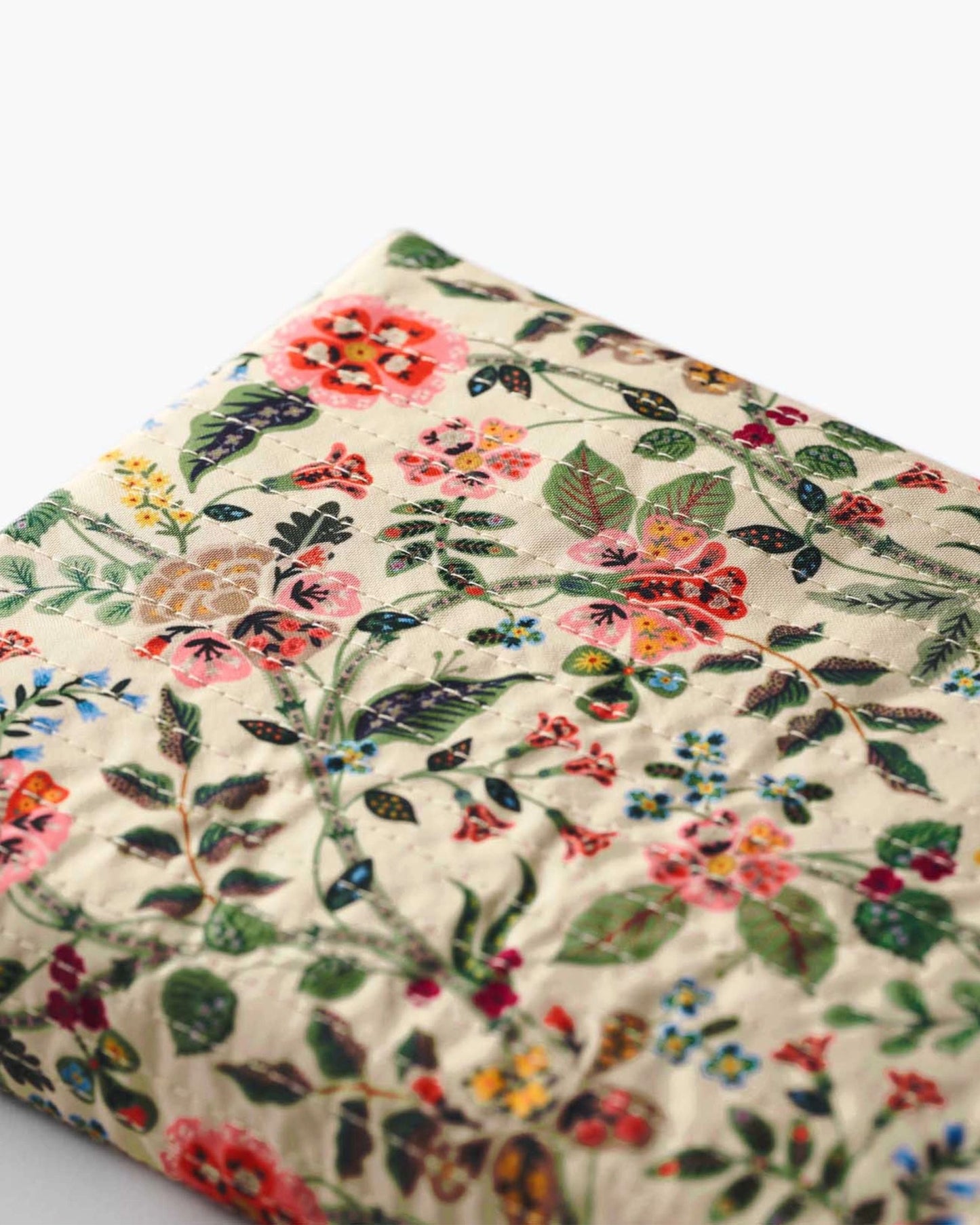 Close-up of the quilted floral cover of the Gracie journal.