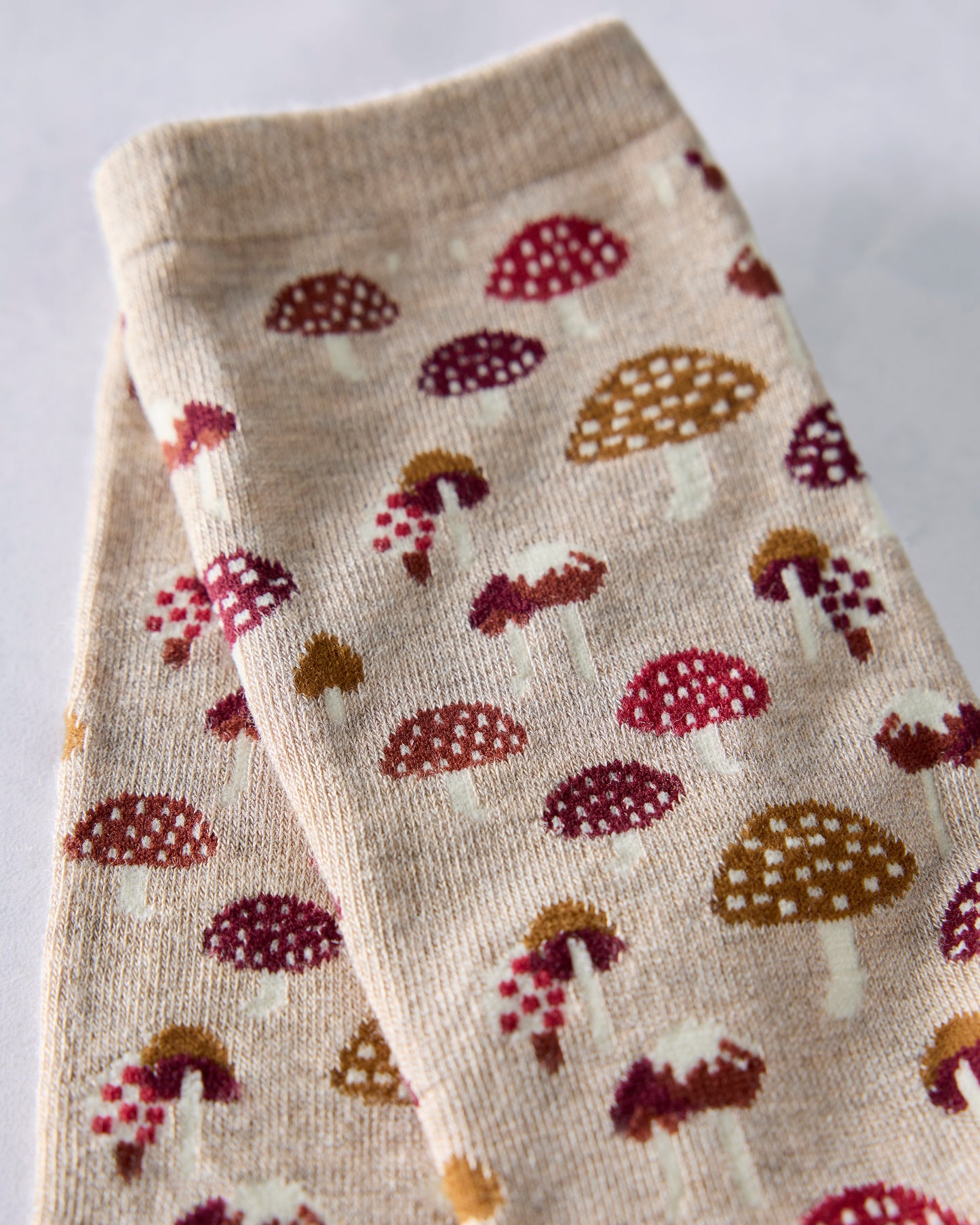 Tan Combo - Mushroom Field Bamboo Blend Crew Sock - Infinity Classics International Inc.