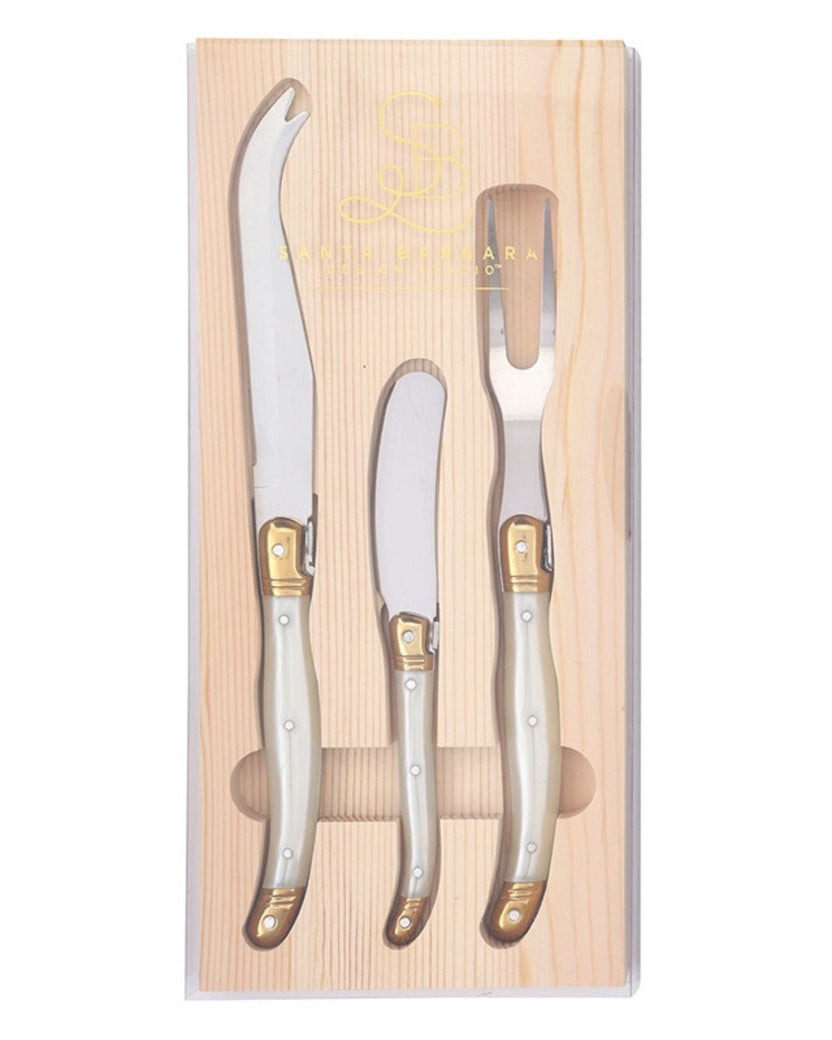 Pearl - Cheese Knife Set Set of 3 - Santa Barbara Design Studio