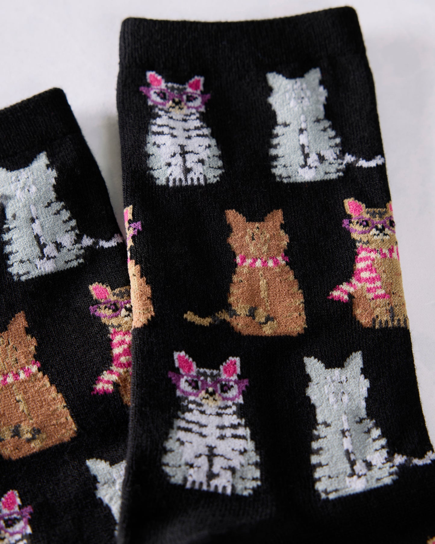 Black Combo - Studious Cats Bamboo Blend Crew Socks - Infinity Classics International Inc.