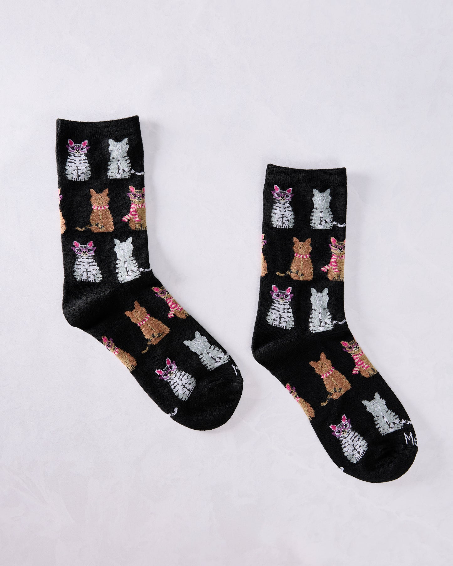Black Combo - Studious Cats Bamboo Blend Crew Socks - Infinity Classics International Inc.