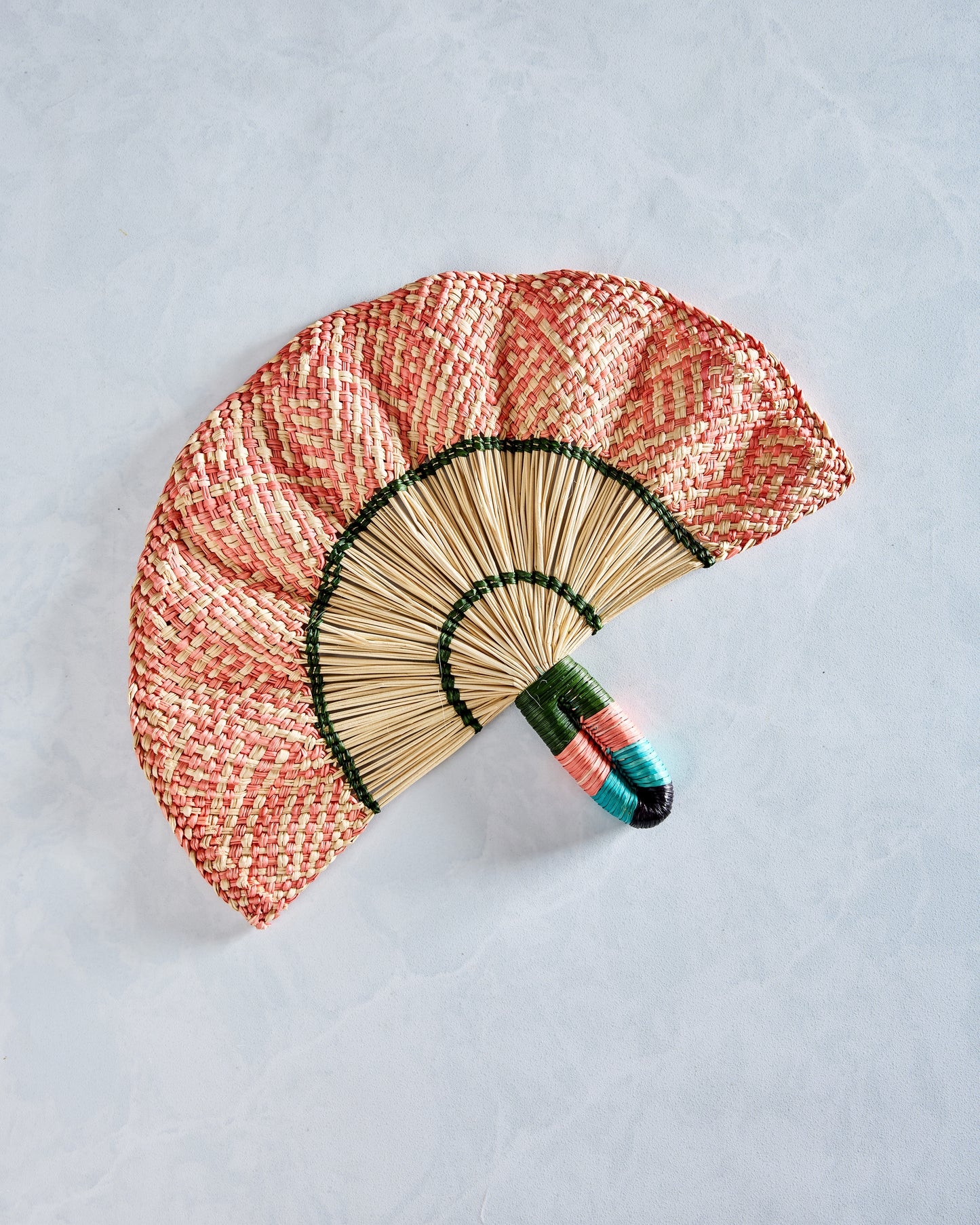 Light Pink Combo - Toquilla Frilly Hand Fan - Coro Cora - Printfresh