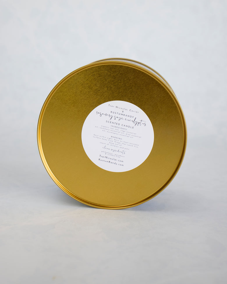 Spice Sage and Rosemary - Eucalyptus Sage and Rosemary Tin Candle - Tsar Nicoulai - Printfresh