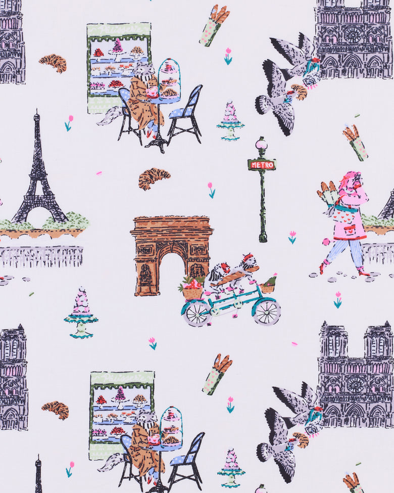 Paris Getaway - Men's Long PJ Set - Cloud - Printfresh