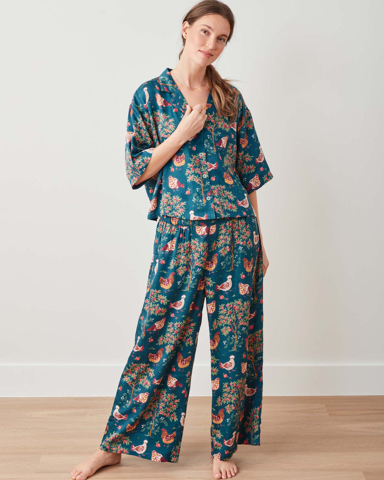 Hen House - Petite Eco Satin Wildest Dreams Set - Navy - Printfresh