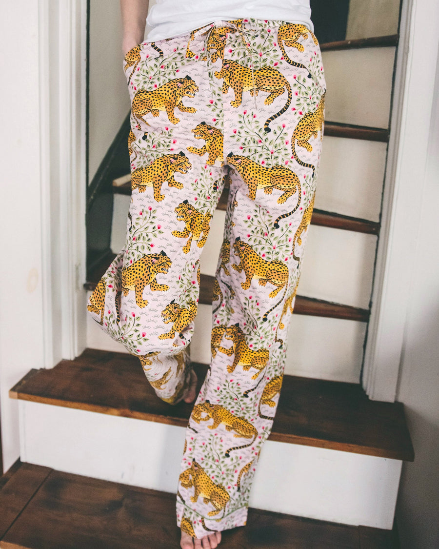 Bec is 5'8" and wears size S-T in Bagheera - Tall Pajama Pants - Blush