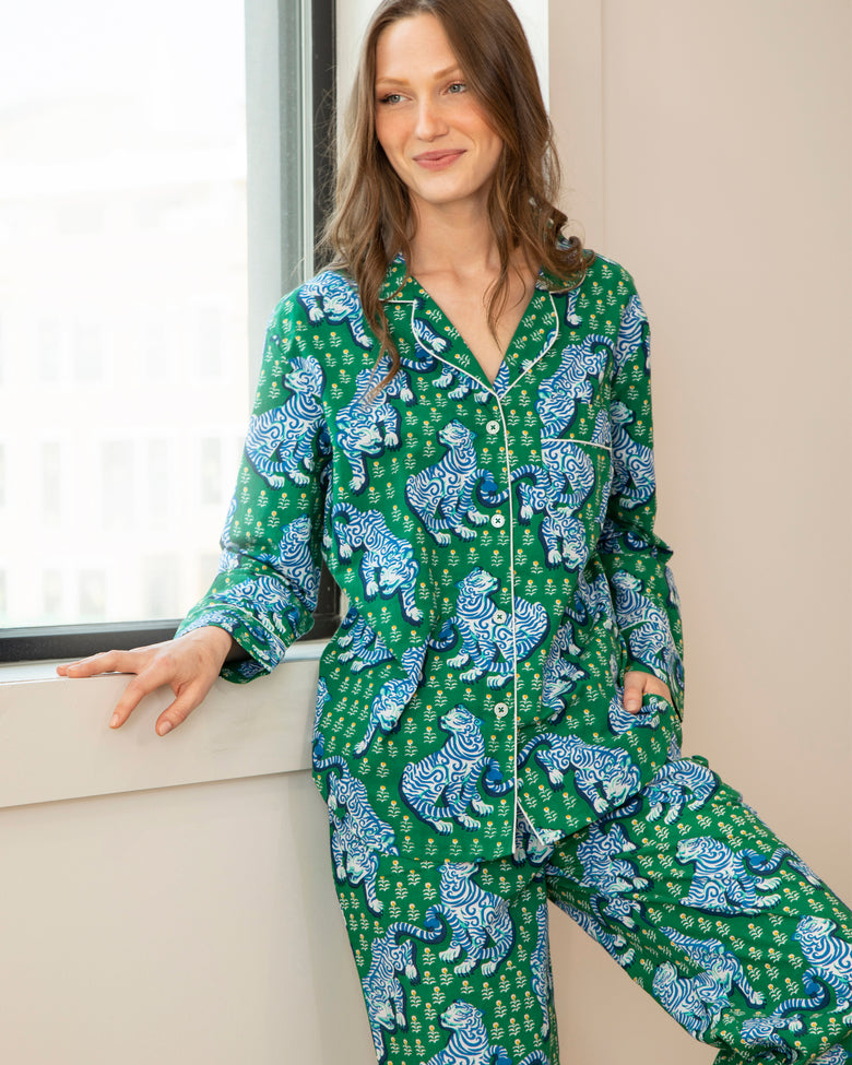 Tiger Queen - Tall Long Sleep Set - Jade - Printfresh